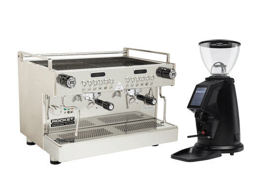 Rocket Boxer Timer Evo Espresso Machine + Macap MI20 Touch Coffee Grinder Bundle | Pro Coffee Gear