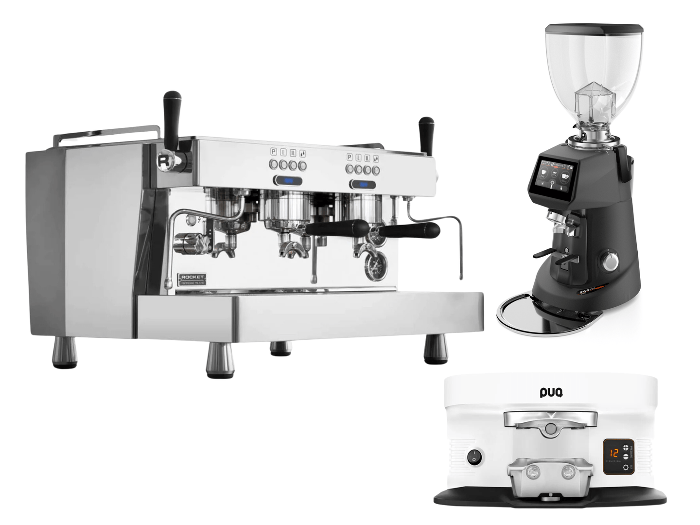 Rocket R9 Espresso Machine + Fiorenzato F64 Evo Pro + PUQ M4 Bundle - Pro Coffee Gear