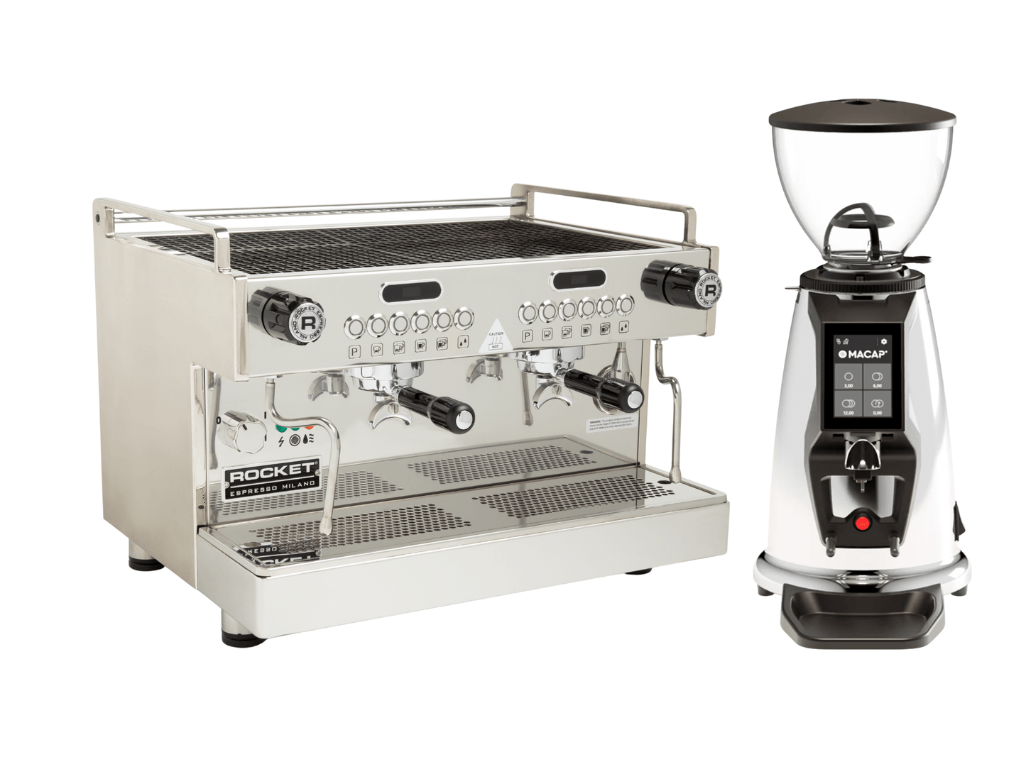 Rocket Boxer Timer Evo Espresso Machine + Macap MI20 Touch Coffee Grinder Bundle | Pro Coffee Gear