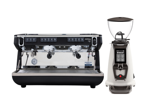 Nuova Simonelli Appia Life Commercial Espresso Machine + Macap MI20 Touch / Anfim Luna Coffee Grinder Bundle | Pro Coffee Gear