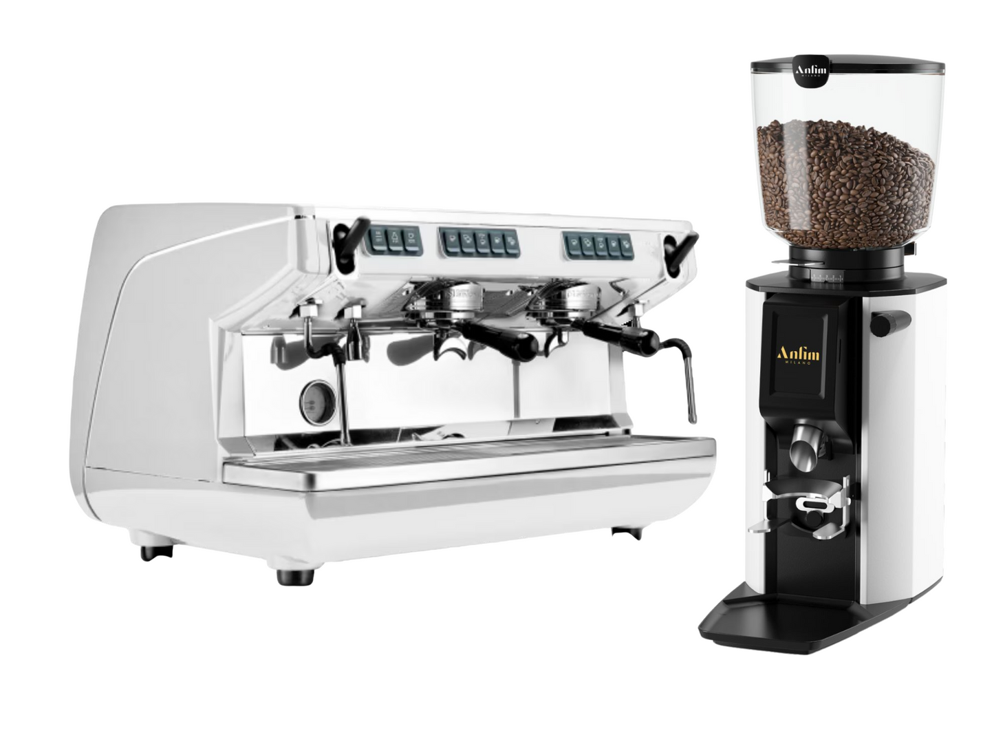 Nuova Simonelli Appia Life Commercial Espresso Machine + Macap MI20 Touch / Anfim Luna Coffee Grinder Bundle | Pro Coffee Gear