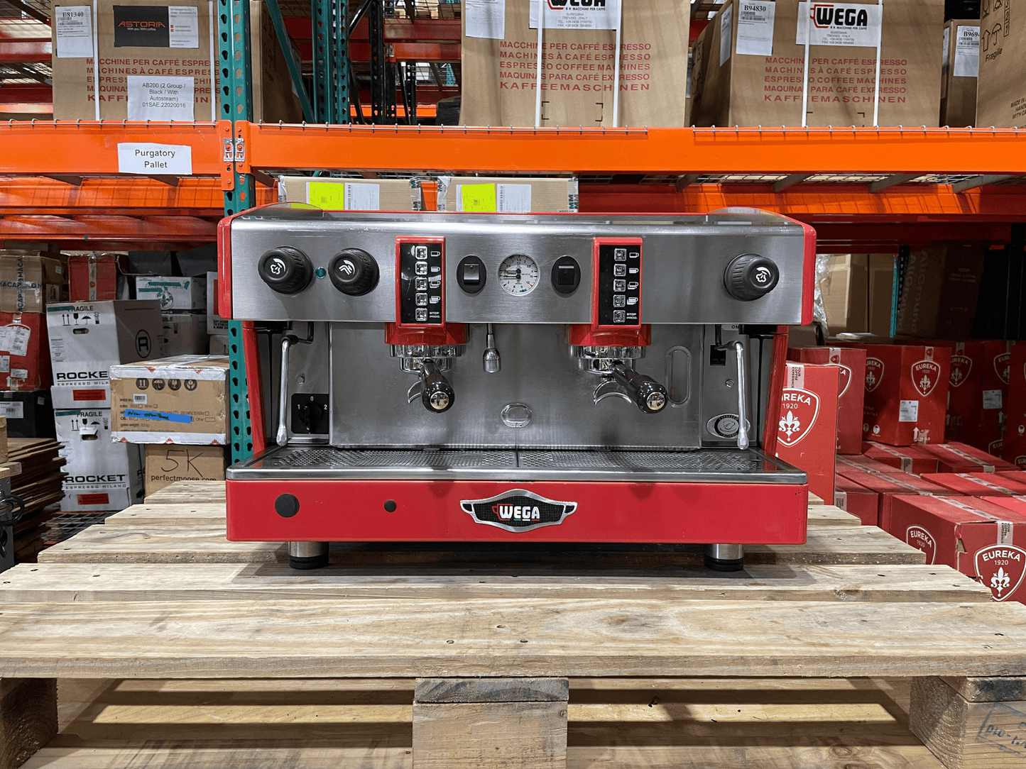 WEGA ATLAS 2 GROUP ESPRESSO MACHINE RED - (renewed)