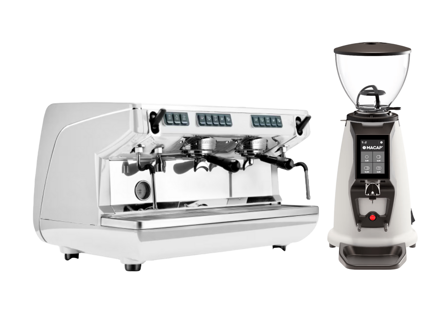 Nuova Simonelli Appia Life Commercial Espresso Machine + Macap MI20 Touch / Anfim Luna Coffee Grinder Bundle | Pro Coffee Gear