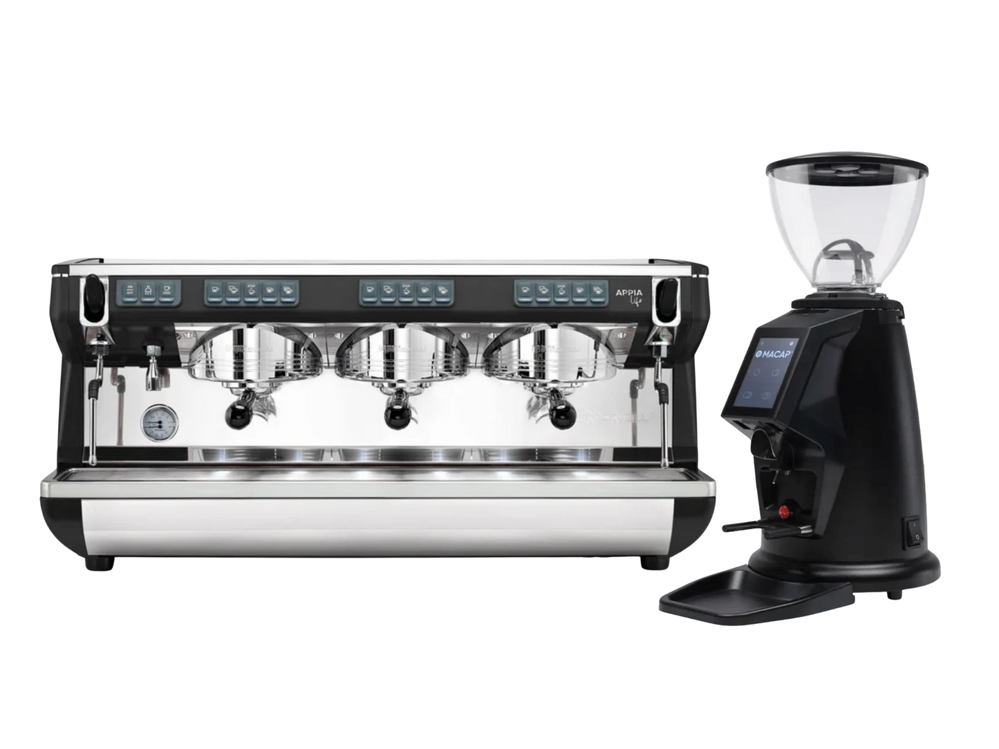 Nuova Simonelli Appia Life Commercial Espresso Machine + Macap MI20 Touch / Anfim Luna Coffee Grinder Bundle | Pro Coffee Gear