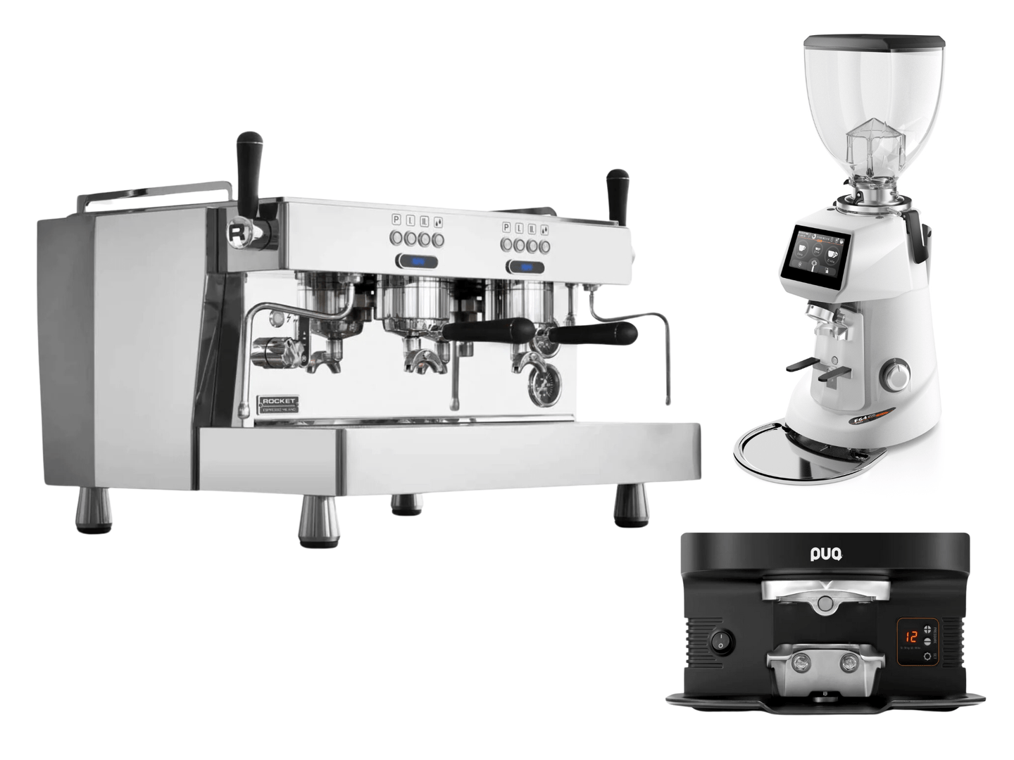 Rocket R9 Espresso Machine + Fiorenzato F64 Evo Pro + PUQ M4 Bundle - Pro Coffee Gear