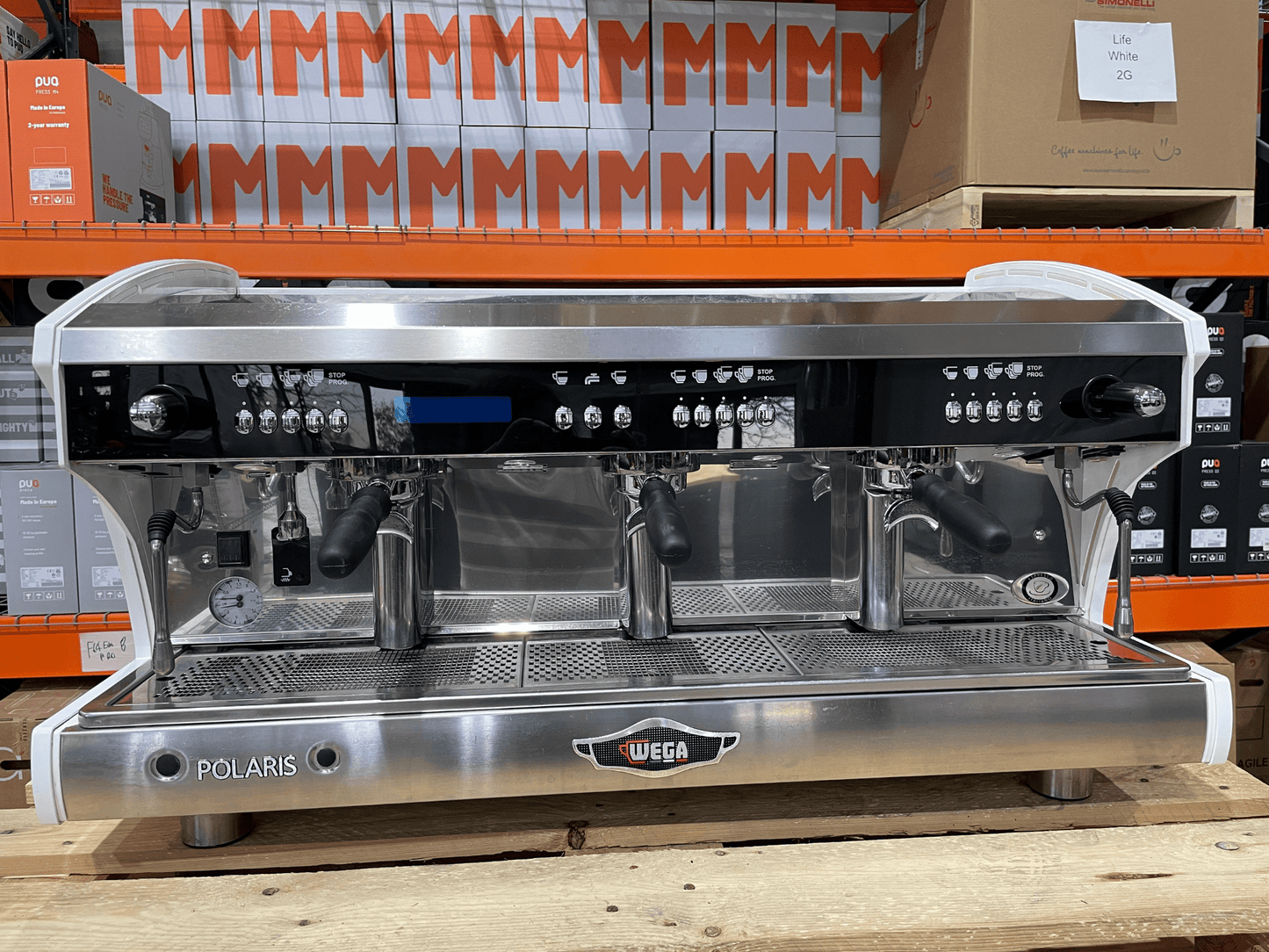 Wega Polaris Xtra 3 Group White Renewed Espresso Machine | Pro Coffee Gear