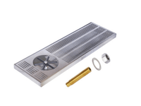 Krome 24″ X 7″ Side Spray Glass Rinser Drip Tray – Brushed Stainless – With Drain | Pro Coffee Gear