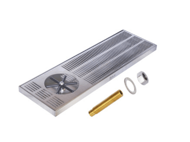 24″ X 7″ Side Spray Glass Rinser Drip Tray – Brushed Stainless – With Drain