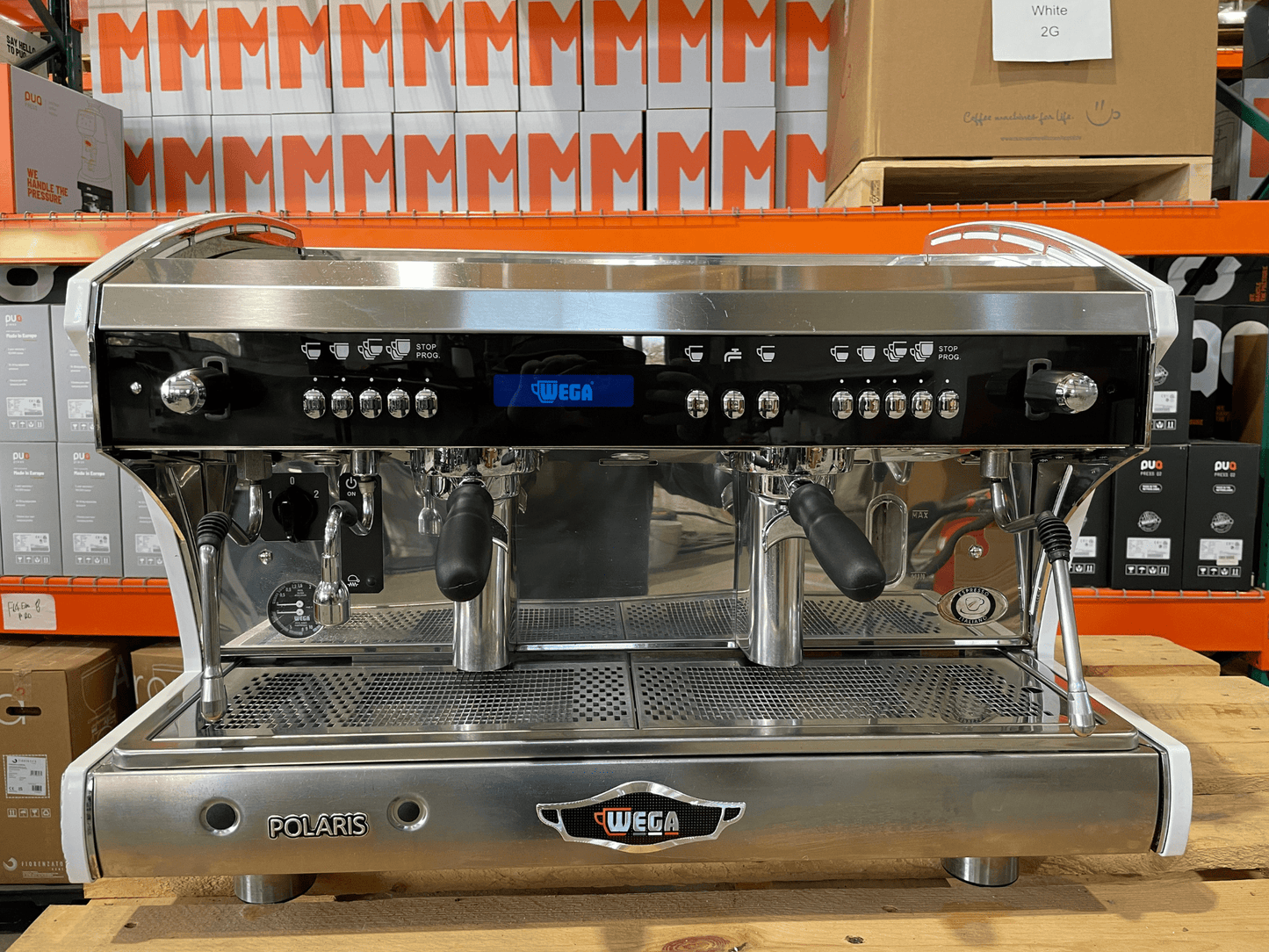 Wega Polaris XTRA 2 Group Chrome Renewed Espresso Machine | Pro Coffee Gear