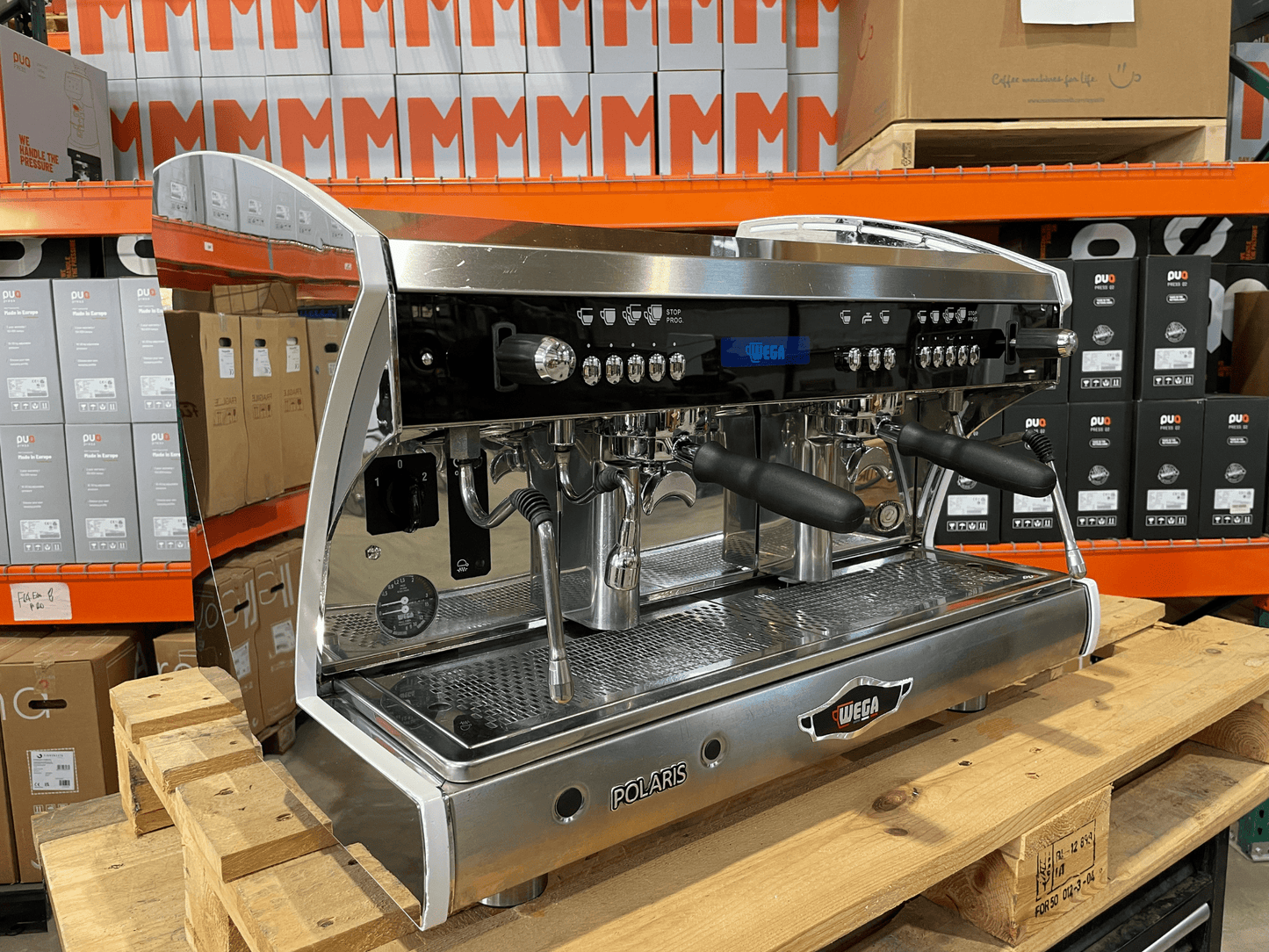 Wega Polaris XTRA 2 Group Chrome Renewed Espresso Machine | Pro Coffee Gear