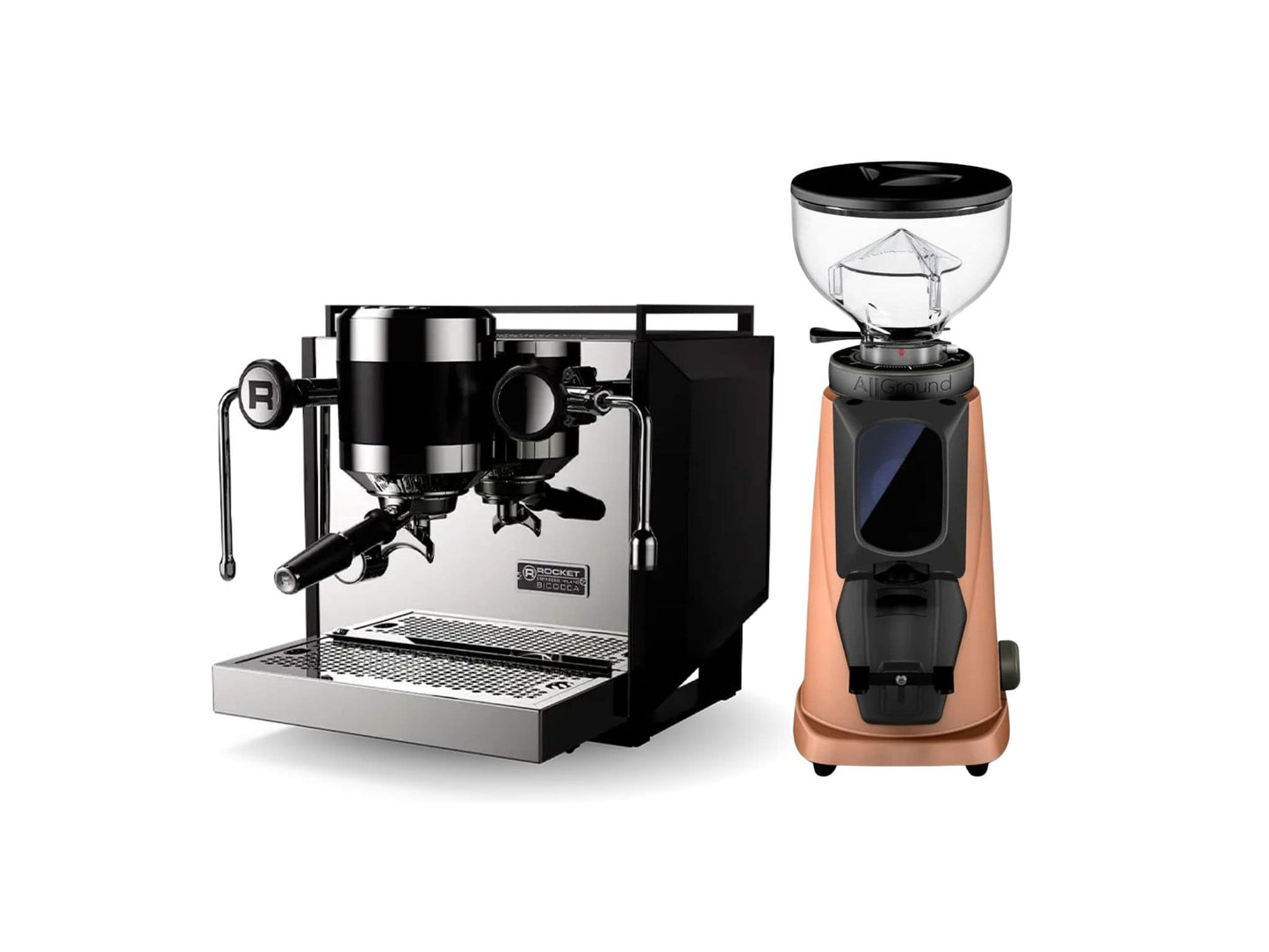 Bundle: Rocket Bicocca Espresso Machine + Fiorenzato AllGrond Sense Grinder | Pro Coffee Gear