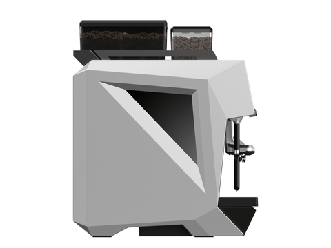 CAYE Smart X 1.5 Step 3-Hopper Super Automatic Espresso Machine, Silver, left side view