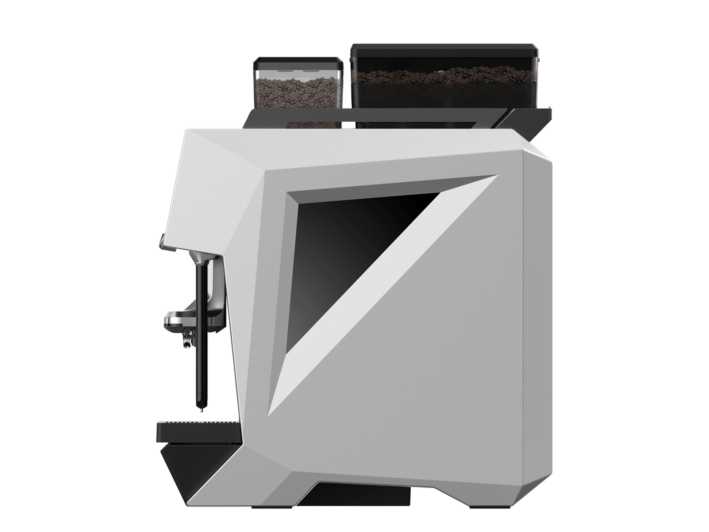 CAYE Smart X 1.5 Step 3-Hopper Super Automatic Espresso Machine, Silver, right side view