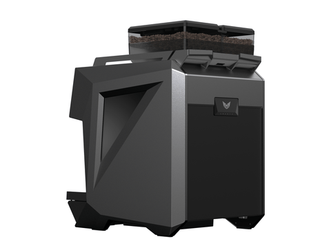 CAYE Smart X 1-Step Super Automatic Espresso Machine, Gray, rear angled view
