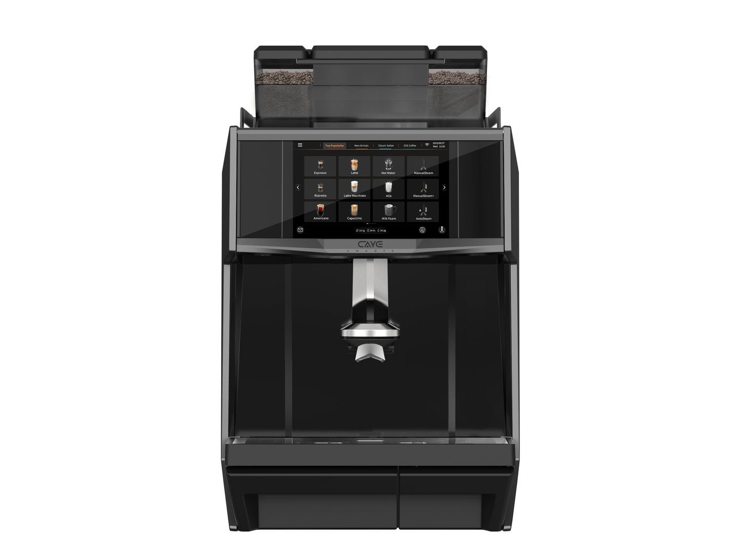 CAYE Smart X 1-Step Super Automatic Espresso Machine, Gray, front view