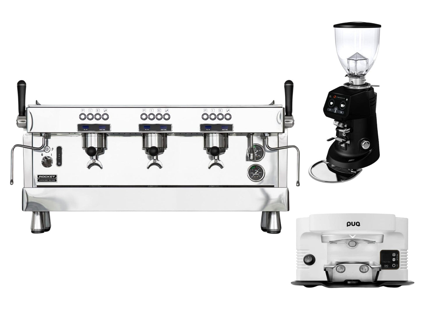 Rocket R9 + Fiorenzato F64 Evo + PUQ M4 Bundle | Pro Coffee Gear