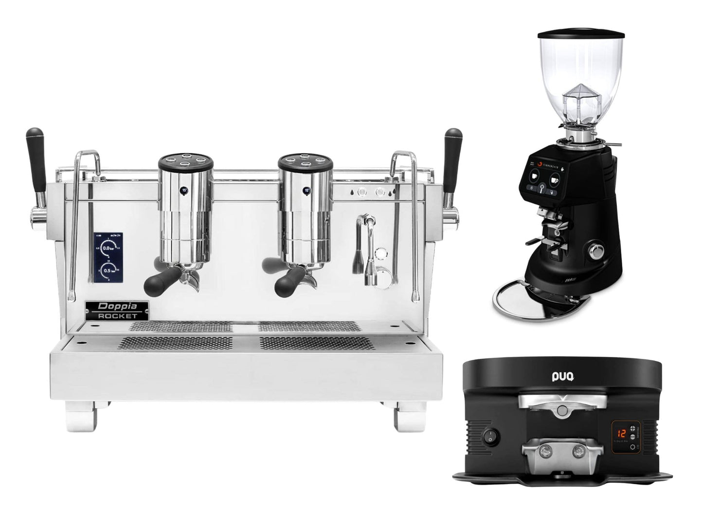 Rocket RE Doppia + Fiorenzato F64 Evo + PUQ M4 Bundle | Pro Coffee Gear