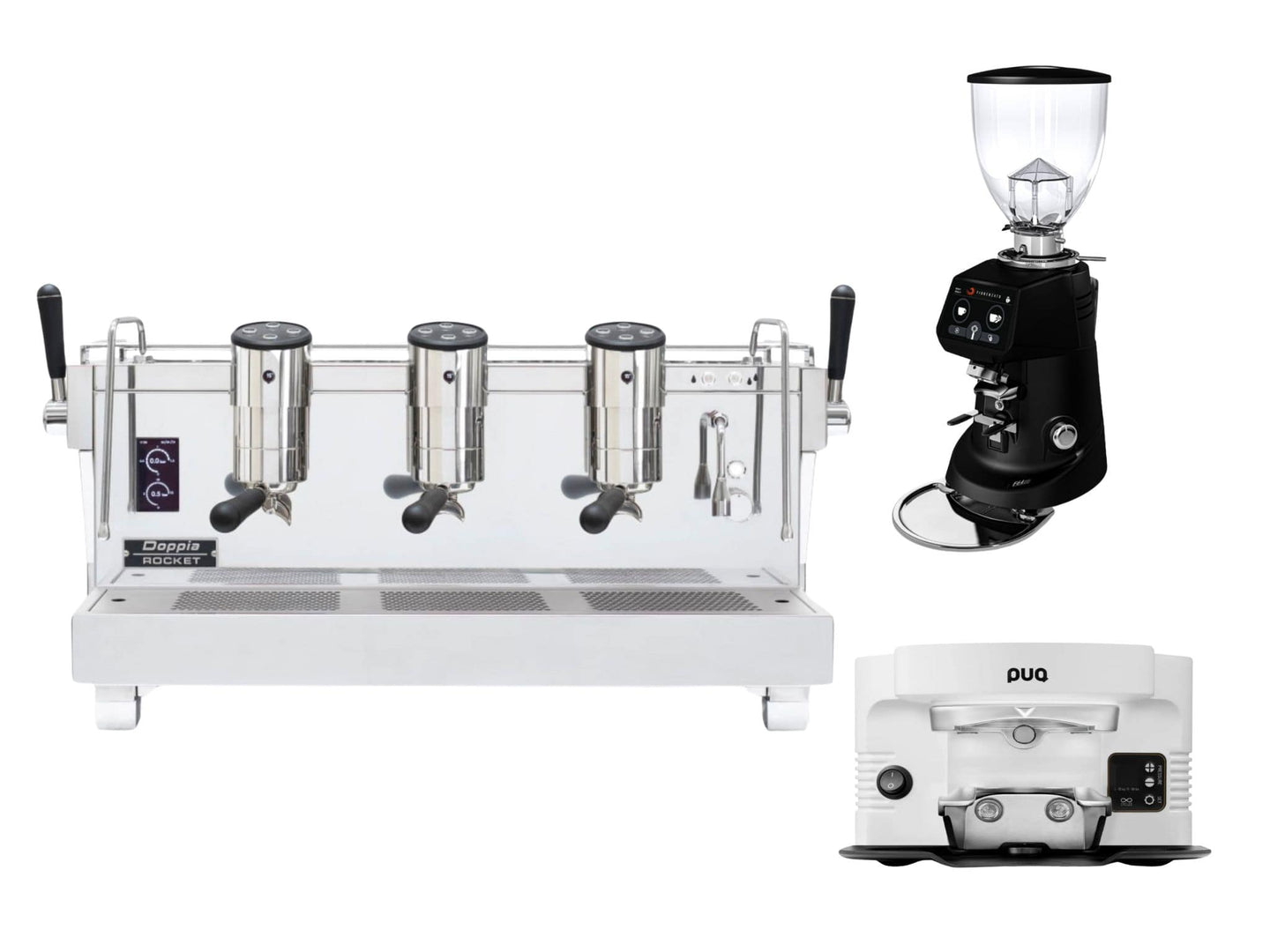 Rocket RE Doppia + Fiorenzato F64 Evo + PUQ M4 Bundle | Pro Coffee Gear